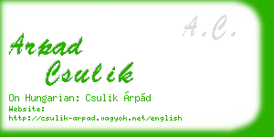arpad csulik business card
